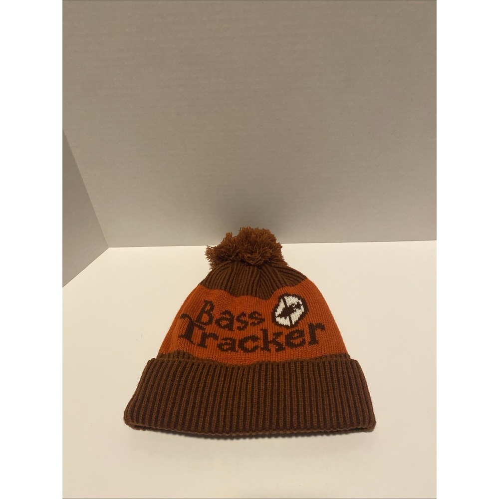 Bass Tracker Knit Beanie Hat Orange/Brown Used Excellent Condition